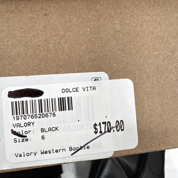 DOLCE VITA New in Box Evereve Vallory Western Bootie in Black Leather // 6 - Picture 11 of 11